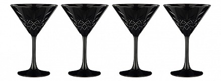 Набор из 4 бокалов для коктейлей TL Черный оникс 484-826