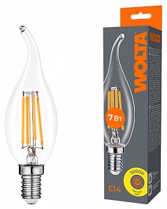 Лампа светодиодная [LED] Wolta E14 7W 3000K