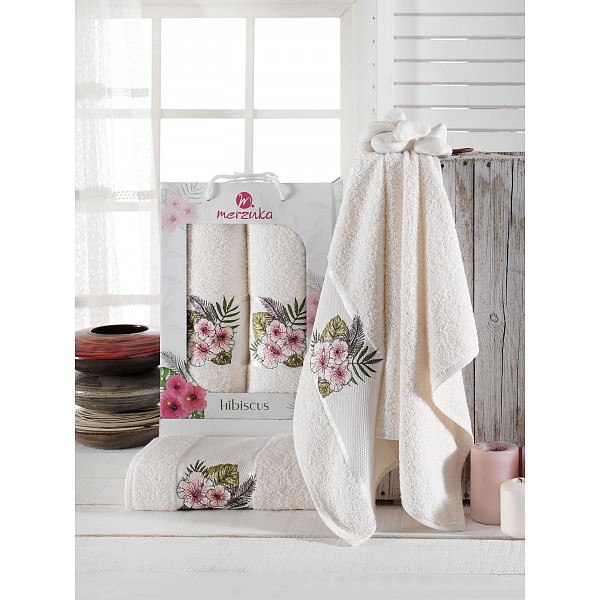 

Набор полотенец для ванной Hibiscus, Кремовый, Hibiscus