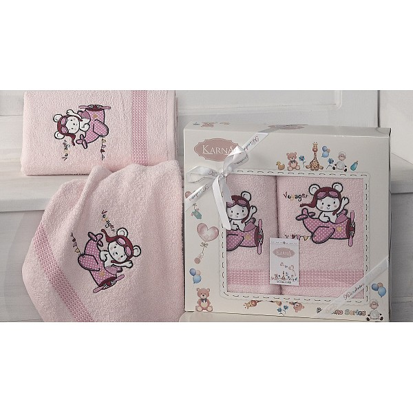

Набор из 2 полотенец детских BAMBINO-SAMALOT, Розовый, BAMBINO-SAMALOT