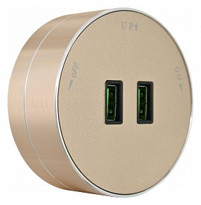 Розетка 2xUSB на треке Am-track-sockets 380011TS/USBx2 Gold