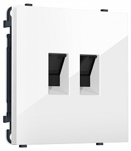 Розетка двойная Ethernet RJ-45 и со шторками, без рамки MS MS112110
