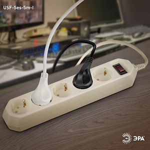 Удлинитель с выключателем  USF-5es-5m-I