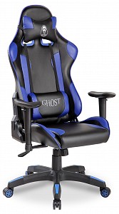 Игровое кресло GX-02-03, синий, черный, PU-кожа