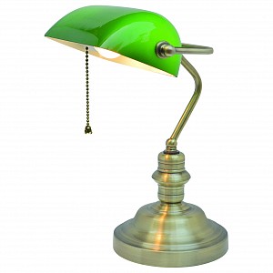  настольная лампа  Banker зеленая E27  (Италия)