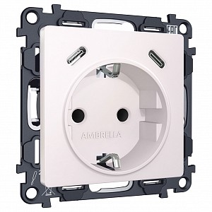 Розетка с заземлением и 2хUSB type C, без рамки MA MA210510