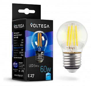 Лампа светодиодная [LED] Voltega E27 6W 4000K