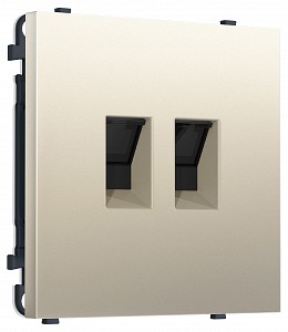 Розетка двойная Ethernet RJ-45 и со шторками, без рамки MS MS552110
