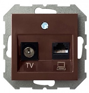 ТВ-розетка и розетка Ethernet RJ-45 без рамки EPSILON 28-143