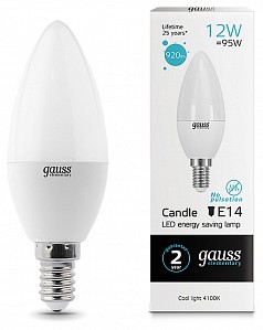 Лампа светодиодная [LED] Gauss E14 12W 4100K