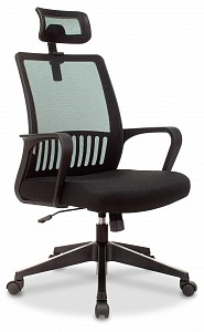 Кресло офисное MC-201-H, черный, сетка, текстиль