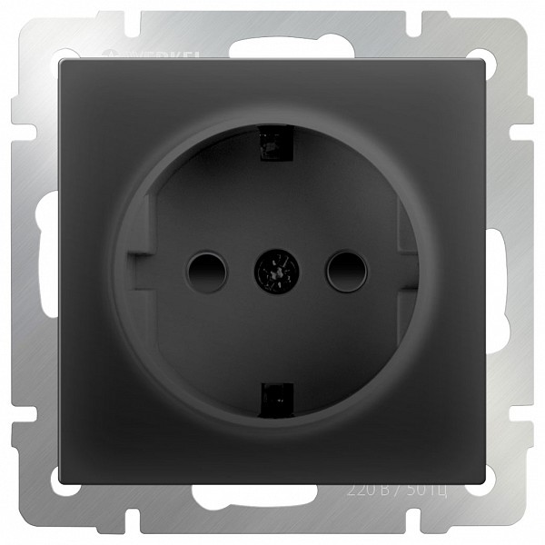 

Розетка с заземлением и шторками, без рамки Черный матовый WL08-SKGS-01-IP44, Черный матовый WL08-SKGS-01-IP44