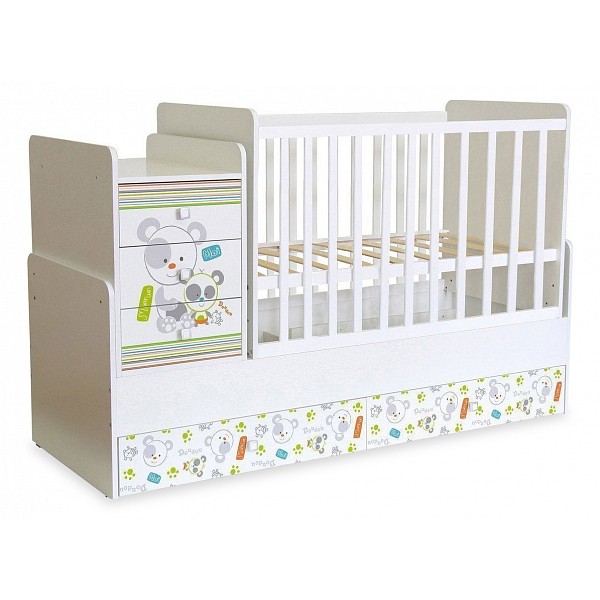 

Кроватка-трансформер Polini kids Simple 1100 с комодом, Polini kids Simple 1100 с комодом