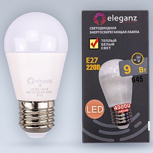 Лампа светодиодная [LED] Eleganz E27 9W 3000K