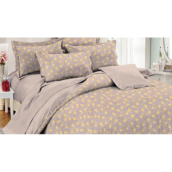 

Комплект двуспальный Pure cotton, Бежевый;сиреневый, Pure cotton
