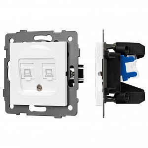 Розетка двойная RJ-12 и Ethernet RJ-45, без рамки SCT 49854