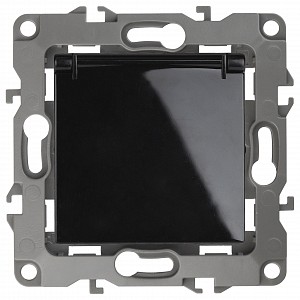 Розетка с заземлением и со шторкой, без рамки с крышкой Эра 12 12-2103-06