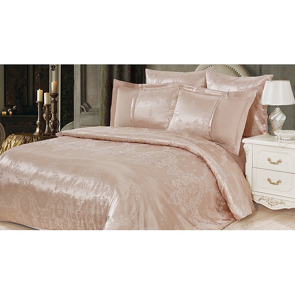 

Комплект евростандарт Satin jacquard, Satin jacquard, Бежевый