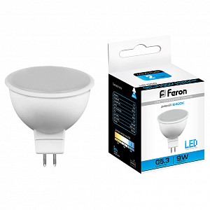 Лампа светодиодная [LED] Feron GU5.3 9W 6400K