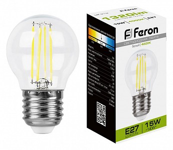 Лампа светодиодная [LED] Feron E27 15W 4000K