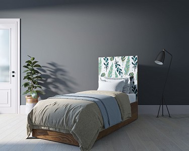 Кровать односпальная  коричневый, цветной рисунок Print 44   
