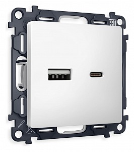 Розетка 2хUSB type A и C без рамки Quant MA131010