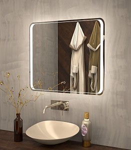 Зеркало настенное с подсветкой (80x80 см) Elegant AM-Ele-800-800-DS-F
