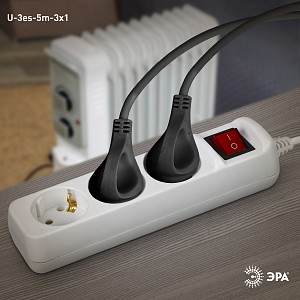 Удлинитель с выключателем  U-3es-5m-3x1