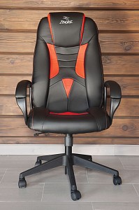 Игровое кресло ZOMBIE 8, красный, черный, кожа искусственная
