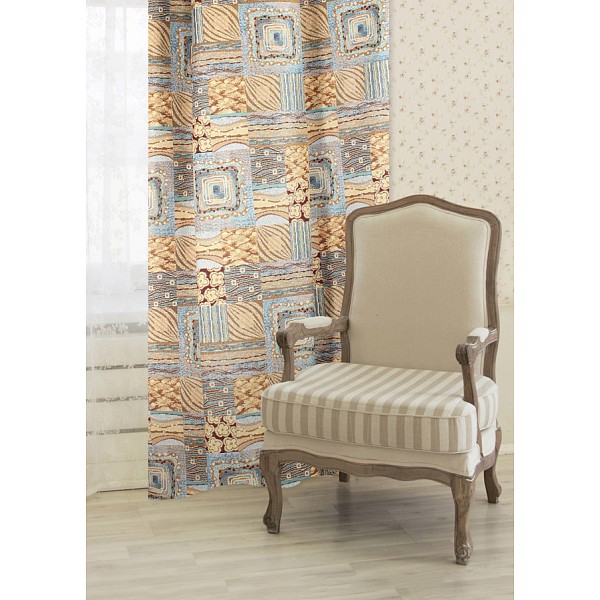 

Портьера (160x300 см) 2 шт. Patchwork, Голубой;коричневый, (160x300 см) 2 шт. Patchwork