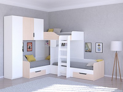 Кровать в детскую комнату Трио 1 RVM_TRIO-1-35-1