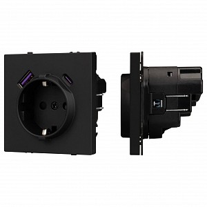 Розетка с заземлением и 2хUSB type A, без рамки SCT 054285