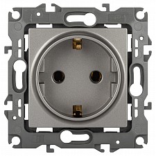 Розетка с заземлением и со шторкой, без рамки Эра 12 12-2101-16