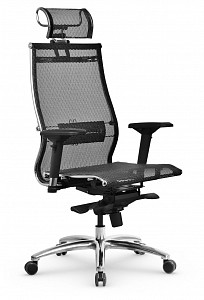 Кресло S-3.05, черный, ткань-сетка, экокожа