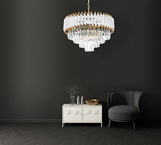 Подвесная люстра LUMINA DECO MAZINI LDP 6003-500 WT+F.GD (Польша)