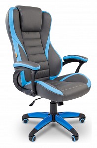 Геймерское кресло Chairman Game 22, голубой, серый, экокожа