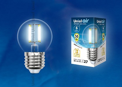 Лампа светодиодная [LED] Uniel E27 6W 4000K