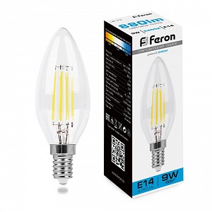 Лампа светодиодная [LED] Feron E14 9W 6400K