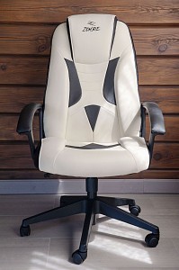 Геймерское кресло , белый, черный, кожа искусственная