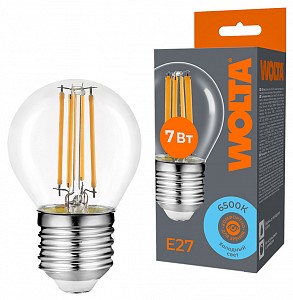 Лампа светодиодная [LED] Wolta E27 7W 6500K