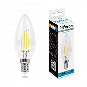 Лампа светодиодная [LED] Feron E14 7W 6400K