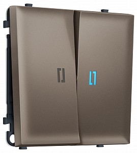 Выключатель двухклавишный с подсветкой без рамки MS MS634020