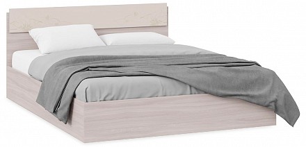 Кровать двуспальная Мишель с подъемным механизмом   сатин матовый с рисунком, ясень шимо