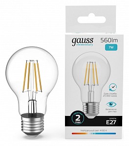 Лампа светодиодная [LED] Gauss E27 7W 4100K