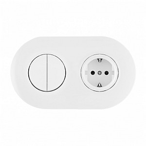 Блок с розеткой и выключателем SET08-2 SET08-2-40-1-30-2 white