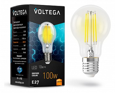 Лампа светодиодная [LED] Voltega E27 10W 2800K