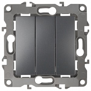 Переключатель трехклавишный без рамки Эра 12 12-1107-12 Переключатель трехклавишный без рамки Эра 12 12-1107-12