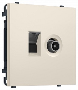 ТВ-розетка оконечная и розетка Ethernet RJ-45 без рамки MS MS332510