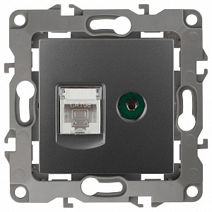 ТВ-розетка и розетка Ethernet RJ-45 без рамки Эра 12 12-3110-12
