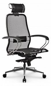 Кресло офисное S-2.041 MPES, черный, сетка, экокожа